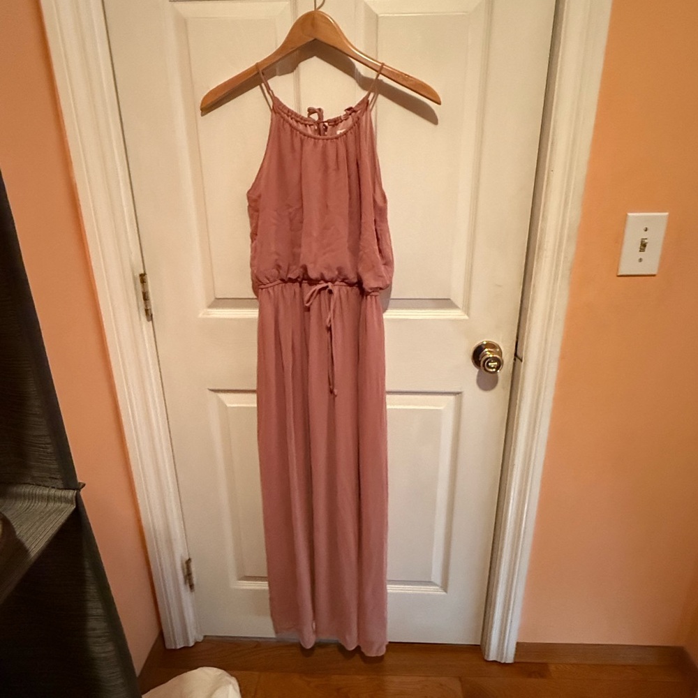 Vintage Sweet Storm Blush Grecian Maxi Dress